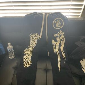 Black Graphic Sweatpants